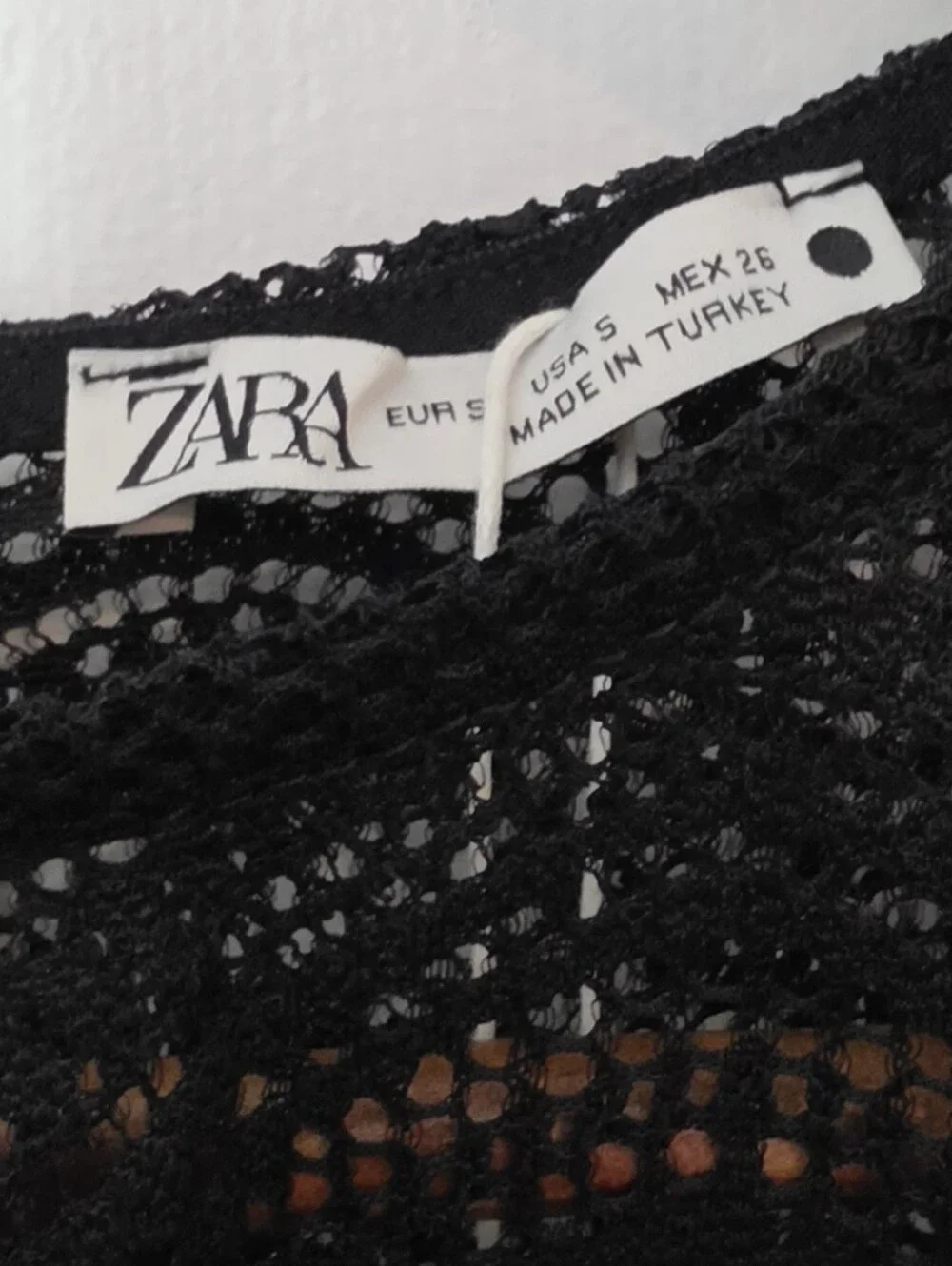 ZARA Black Lace Semi-Sheer Cropped Top